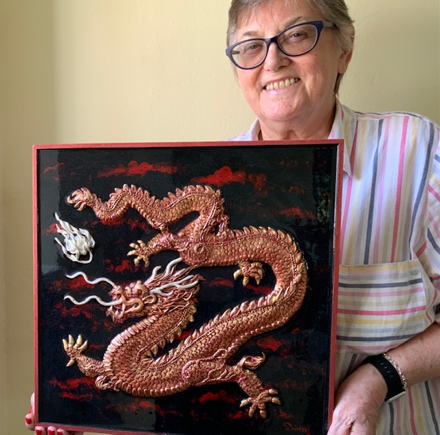 Shirley Batten-Smith with Korean Dragon 2021 Image of Shirley Batten-Smith